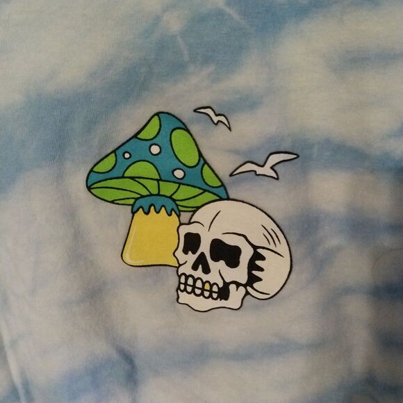Dikotomy DK T-shirt Men's L Large LG Tie-Dye Blue Short Sleeve Skull Myshroom - Picture 2 of 8